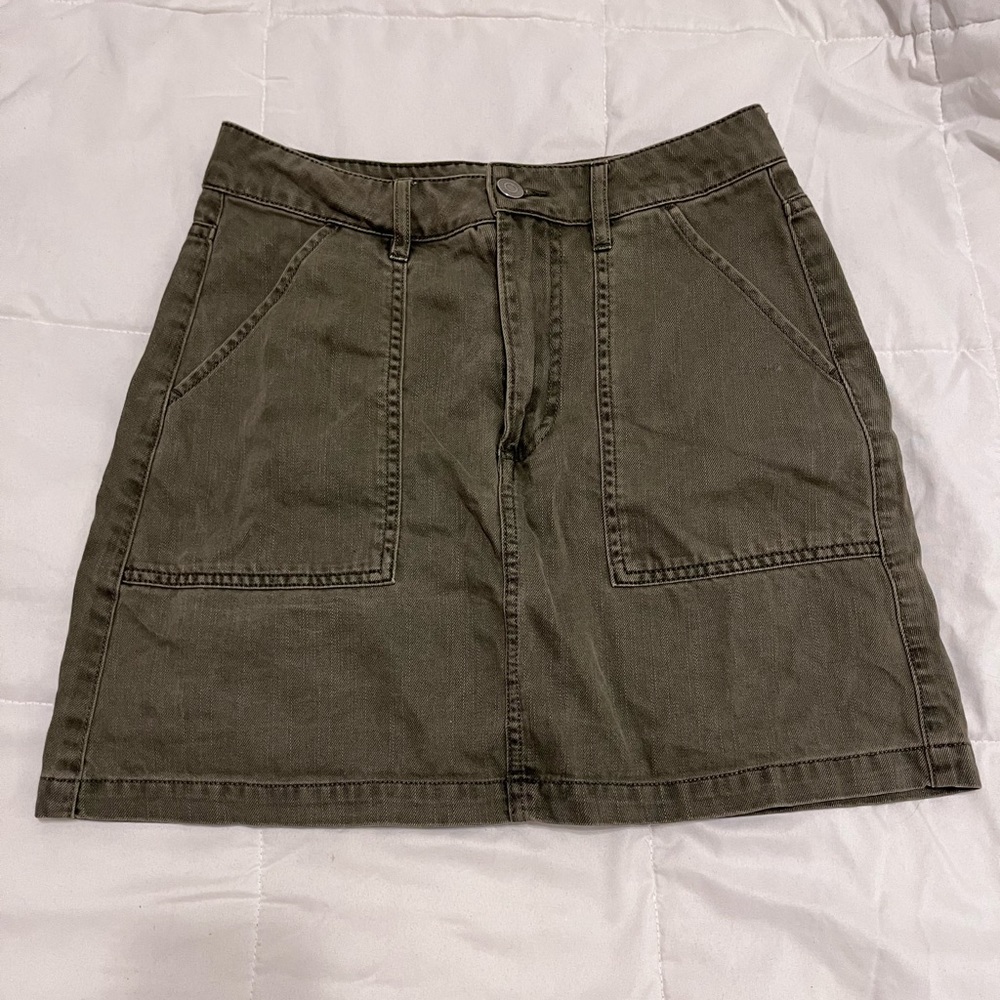 Khaki green A-Line Skirt
